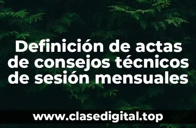 Definición de actas de consejos técnicos de sesión mensuales