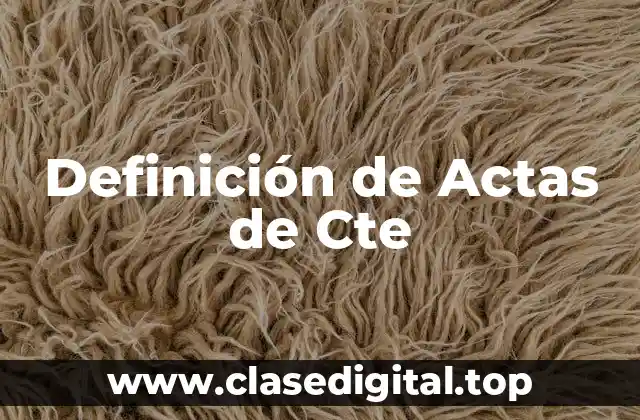 Definición de Actas de Cte