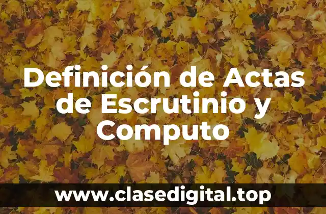 Definición técnica de Actas de Escrutinio y Computo