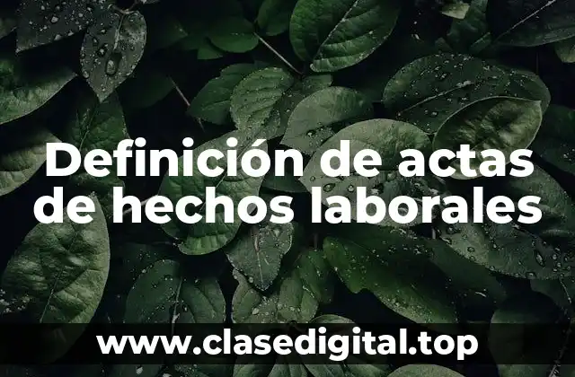 Definición de actas de hechos laborales