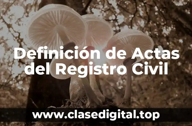 Definición de Actas del Registro Civil