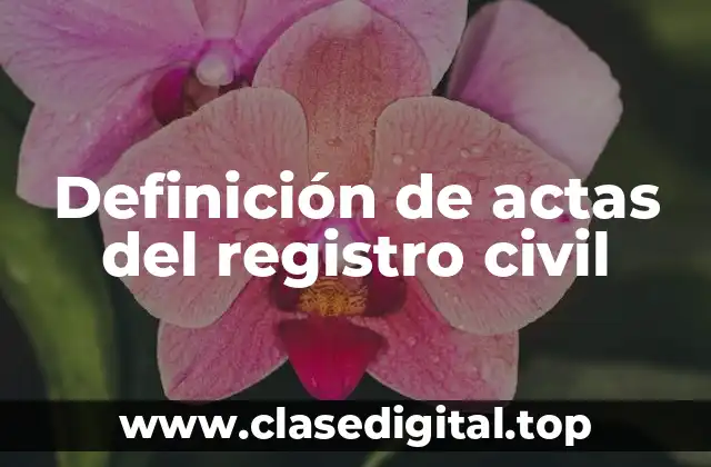 Definición de actas del registro civil