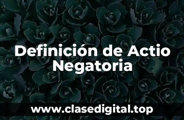 Definición de Actio Negatoria