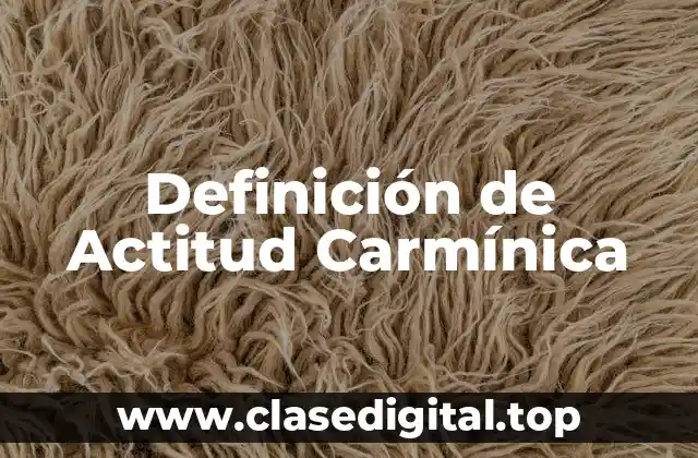 Definición de Actitud Carmínica