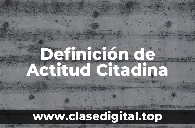 Definición de Actitud Citadina