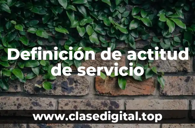 Definición de actitud de servicio