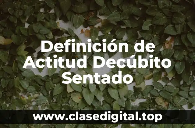 Definición de Actitud Decúbito Sentado