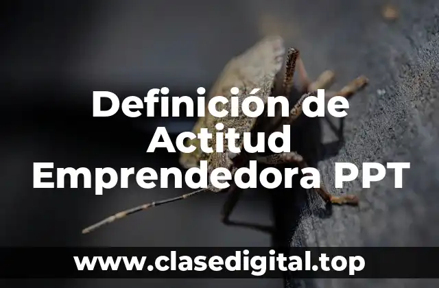 Definición de Actitud Emprendedora PPT