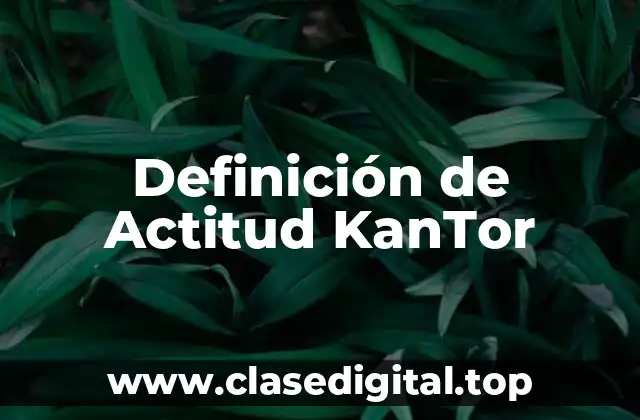Definición de Actitud KanTor