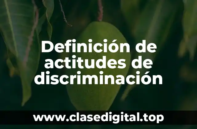 Definición de actitudes de discriminación