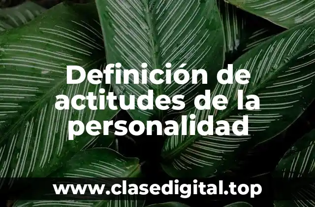 Definición de actitudes de la personalidad