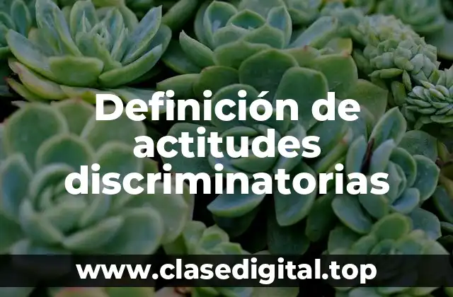 Definición de actitudes discriminatorias
