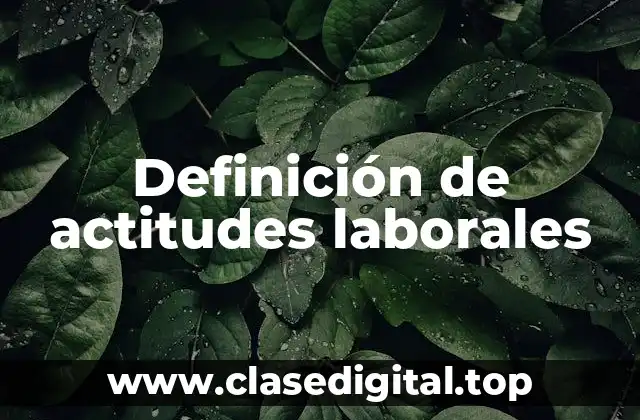 Definición de actitudes laborales