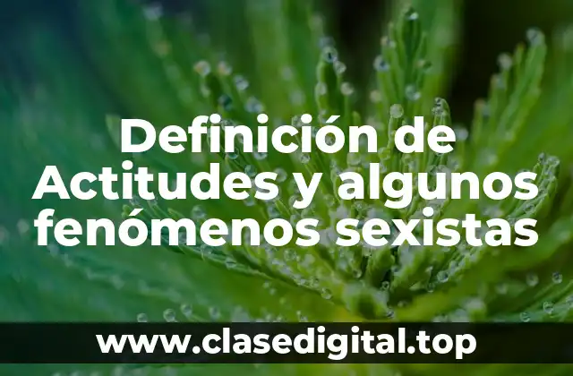 Definición de Actitudes y algunos fenómenos sexistas