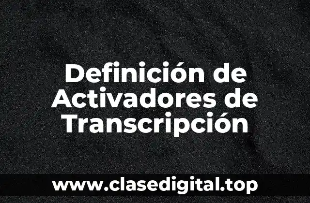 Definición de Activadores de Transcripción