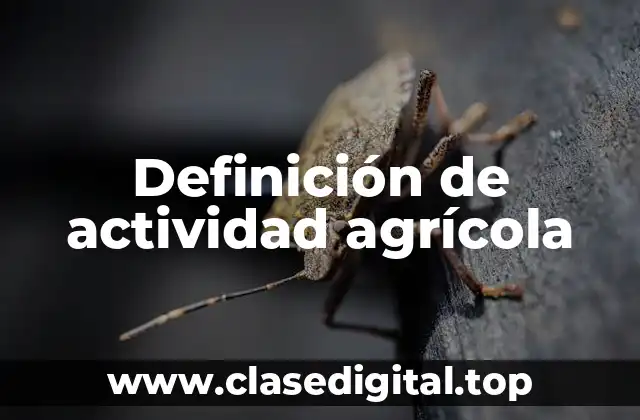 Definición técnica de actividad agrícola