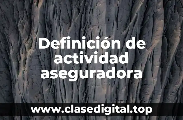 Definición de actividad aseguradora
