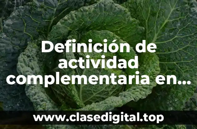 Definición de actividad complementaria en un trabajo