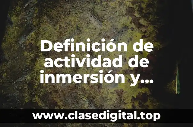 Definición de actividad de inmersión y ayudantía
