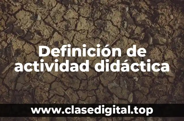 Definición de actividad didáctica