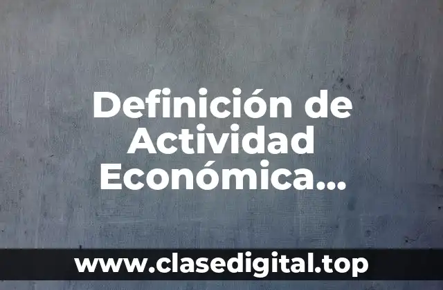 Definición de Actividad Económica Financiera