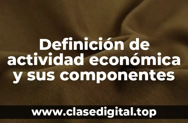 Definición de actividad económica y sus componentes