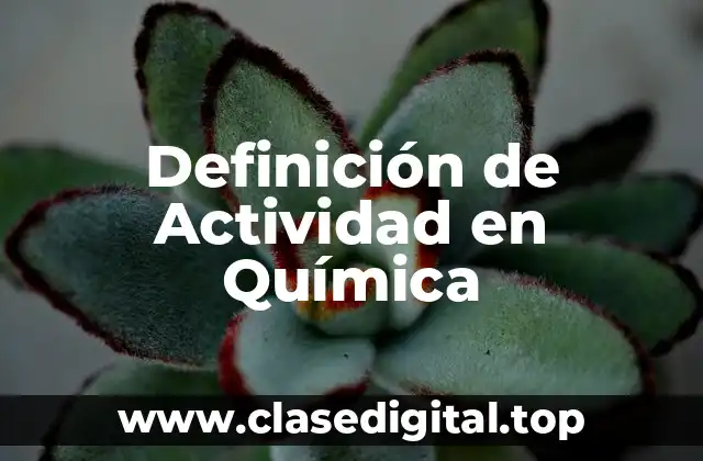 Definición de Actividad en Química