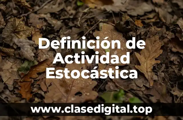 Definición de Actividad Estocástica