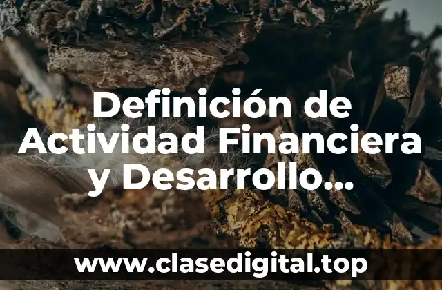 Definición de Actividad Financiera y Desarrollo Económico