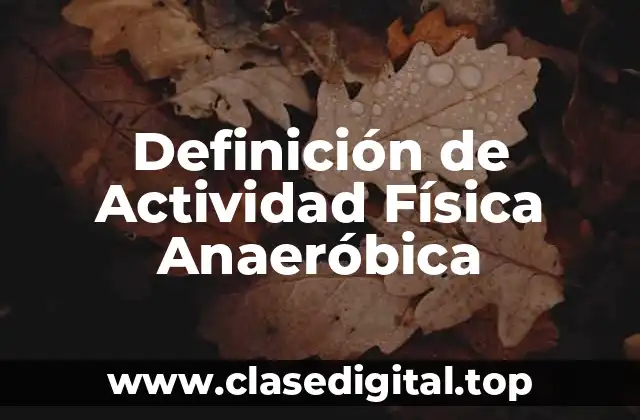 Definición de Actividad Física Anaeróbica