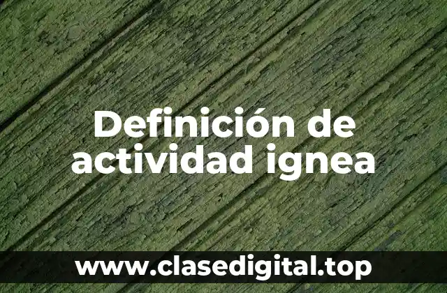Definición técnica de actividad ignea