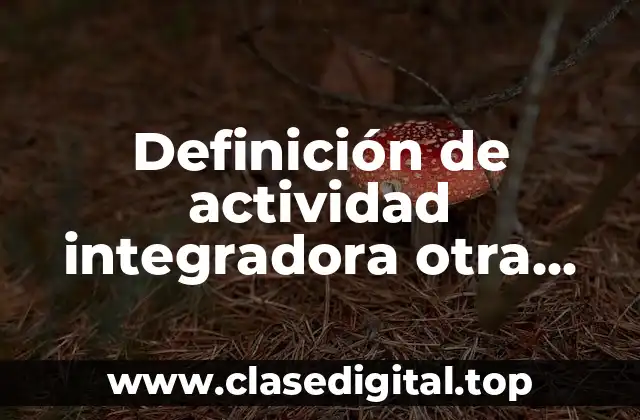 Ejemplos de actividad integradora