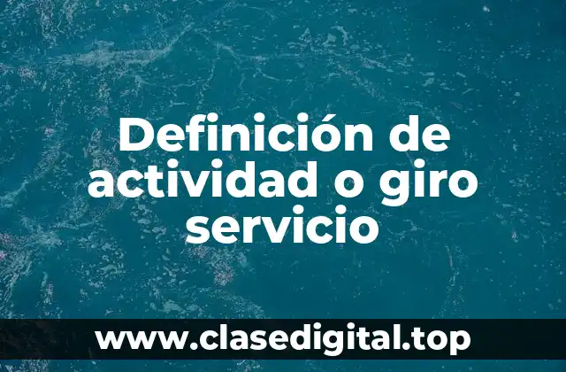 Definición de actividad o giro servicio