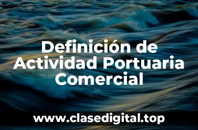 Definición de Actividad Portuaria Comercial