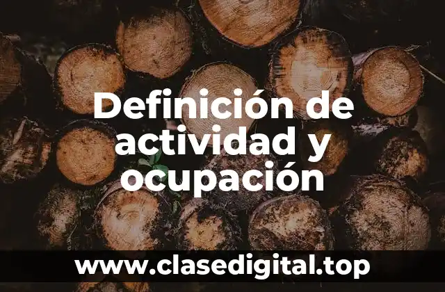Definición de actividad y ocupación