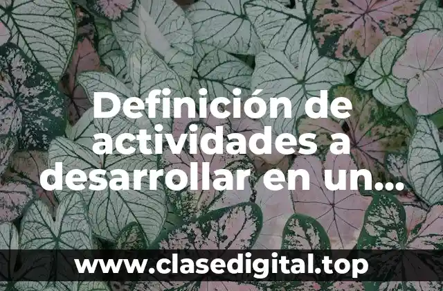 Definición de actividades a desarrollar en un viaje de estudios