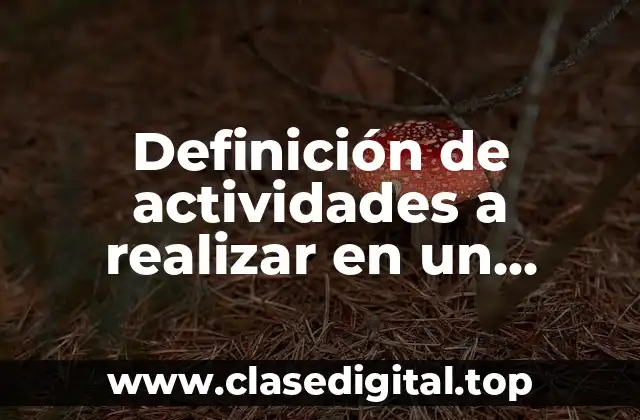 Definición de actividades a realizar en un proyecto