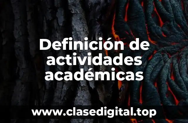 Definición de actividades académicas
