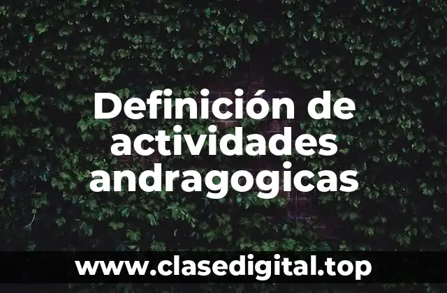 Definición de actividades andragogicas