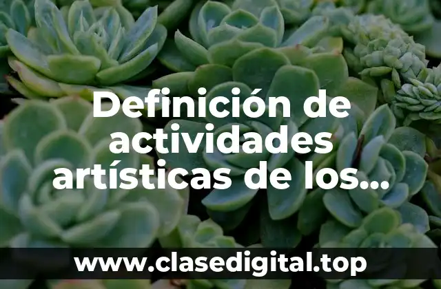 Definición de actividades artísticas de los indígenas de México