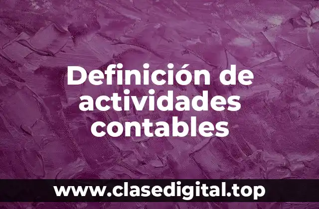 Definición de actividades contables