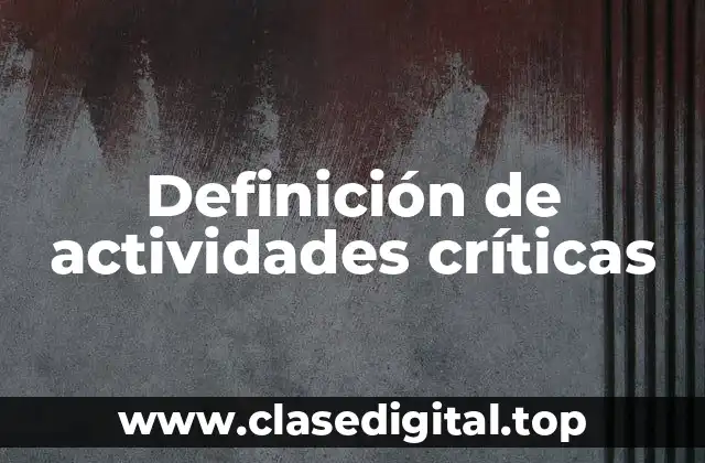 Definición de actividades críticas