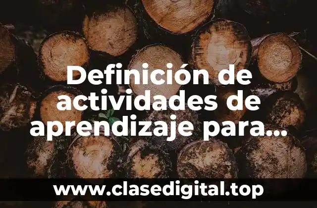 Definición de actividades de aprendizaje para pedagogos