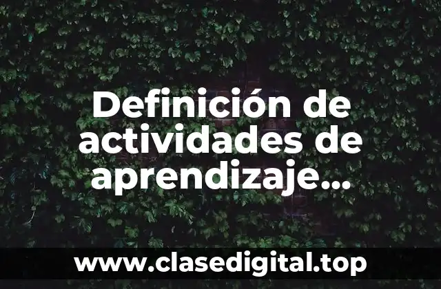 Definición de actividades de aprendizaje profundo