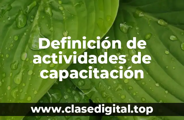 Definición de actividades de capacitación