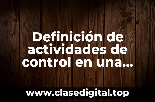 Definición de actividades de control en una empresa