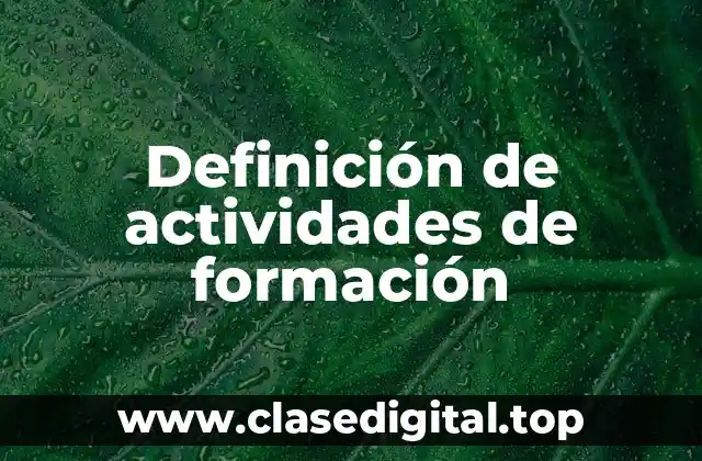 Definición de actividades de formación
