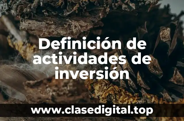 Definición de actividades de inversión