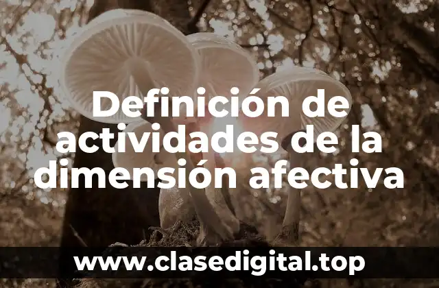 Definición de actividades de la dimensión afectiva