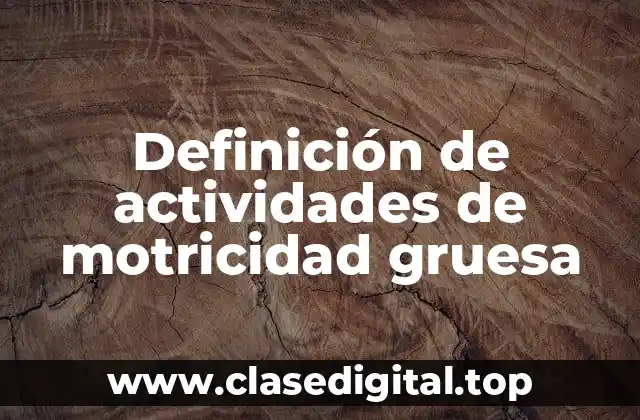 Ejemplos de actividades de motricidad gruesa